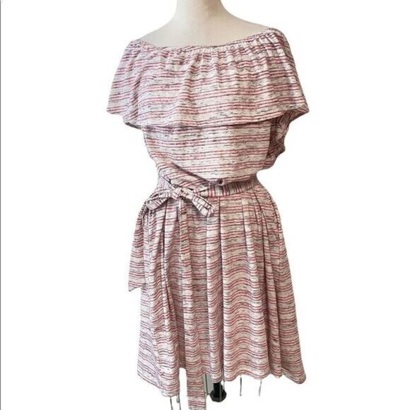 Lane Bryant Wear 4 Ways Off The Shoulder Red & Gray Stripe Dress 22/24 Plus NWT - Picture 5 of 9